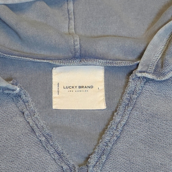 Lucky Brand Dropped Shoulder Baha Hoodie Blue Large - Picture 6 of 10